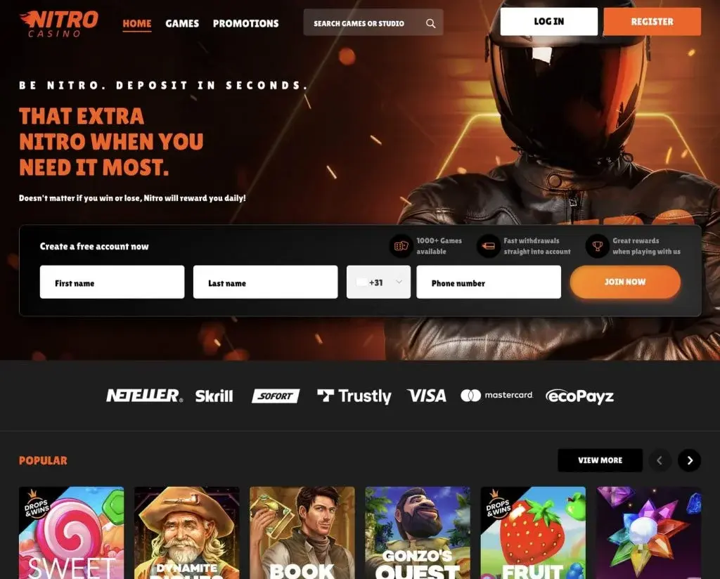 Nitro Casino Zrzut ekranu 3