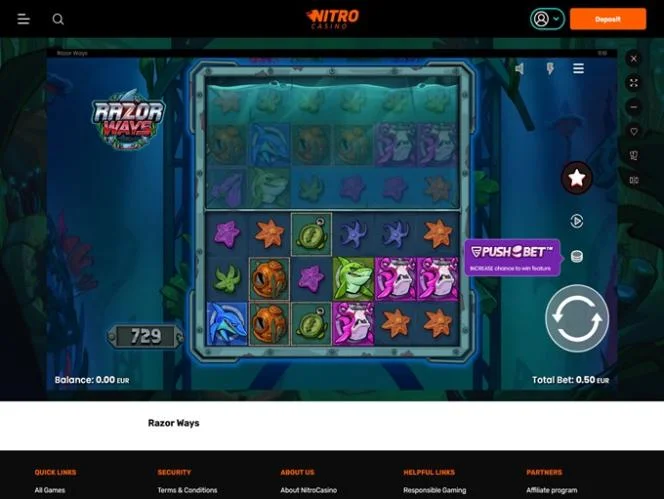 Nitro Casino Zrzut ekranu 1